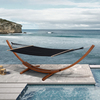 Deko Living Outdoor Cedar Wood Hammock with Black Textilene Fabric COP20208BLK